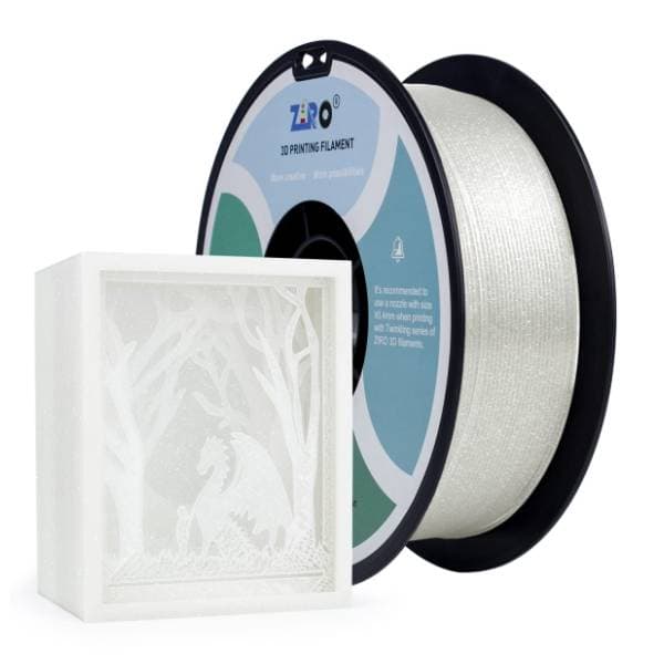 ZIRO Glitter Twinkling PLA 1,75 mm Transparent 3D filament 0