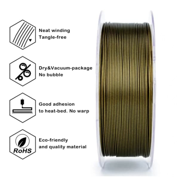 ZIRO Gradient Diamond PLA 1.75 mm Brass Sparkle 3D filament 3