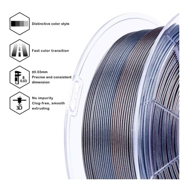 ZIRO Gradient Diamond PLA 1,75 mm Iron Sparkle 3D filament 2