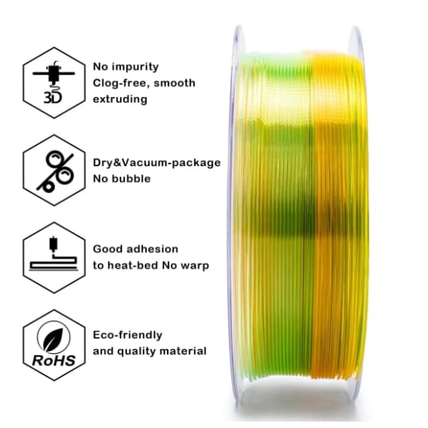 ZIRO Gradient Translucent PLA 1,75 mm Crystal Sunshine 3D filament 3
