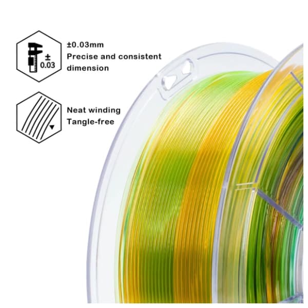 ZIRO Gradient Translucent PLA 1,75 mm Crystal Sunshine 3D filament 2