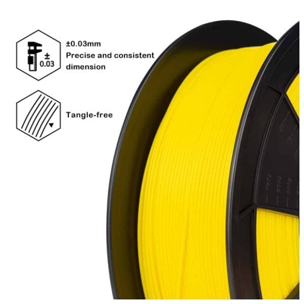 ZIRO High Speed PLA 1,75 mm Yellow 3D filament 2