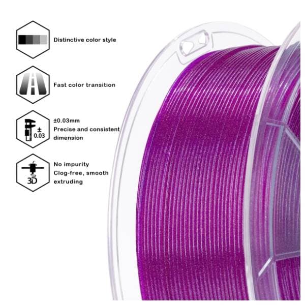 ZIRO Iridescent PLA 1,75 mm Dreamy Magenta 3D filament 3