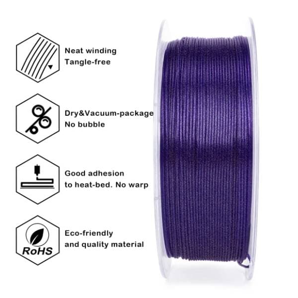 ZIRO Iridescent PLA 1,75 mm Electric Purple 3D filament 3