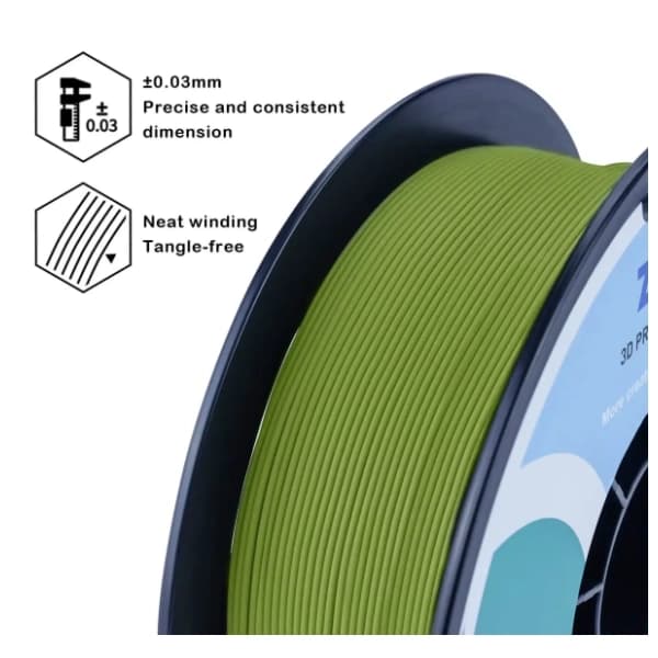 ZIRO Matte PLA 1,75 mm Military Green 3D filament 2