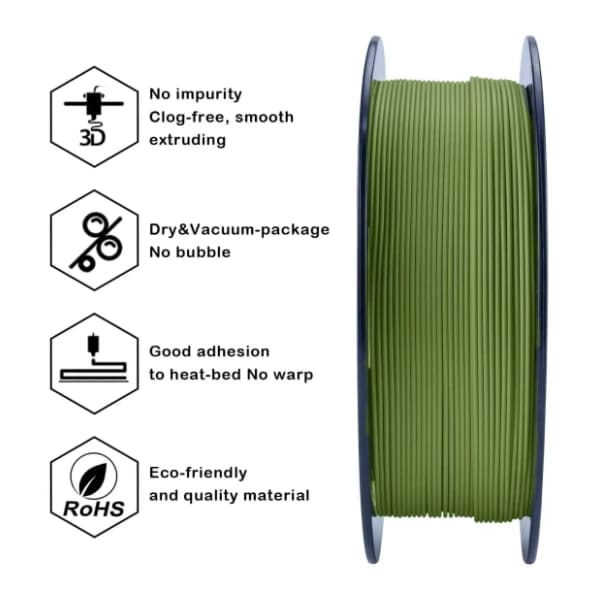 ZIRO Matte PLA 1,75 mm Military Green 3D filament 3