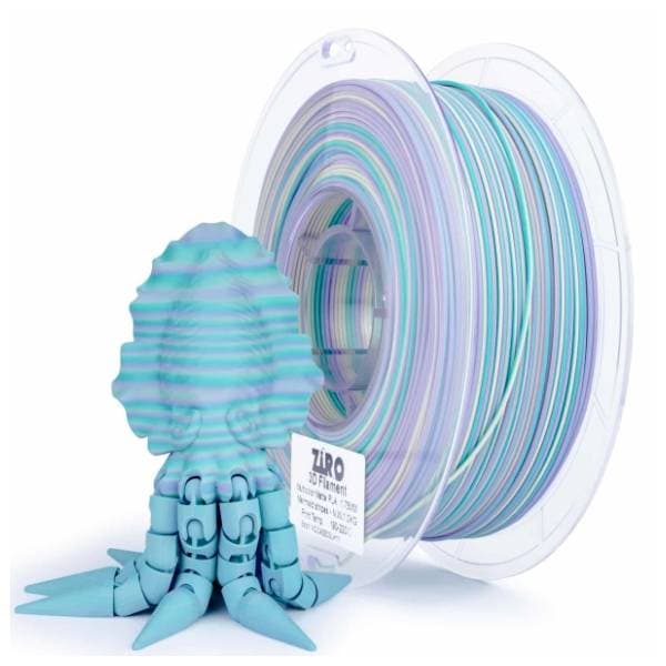 ZIRO Multicolor Stripes Matte PLA 1,75 mm Mermaid Stripes 3D filament 0