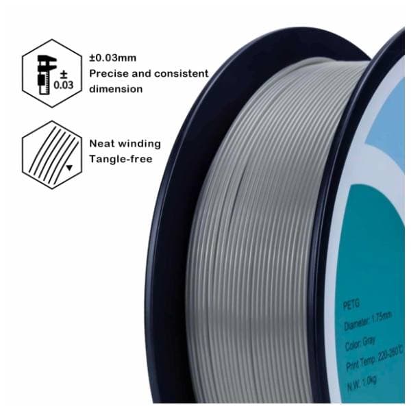 ZIRO PETG 1,75 mm Gray 3D filament 2