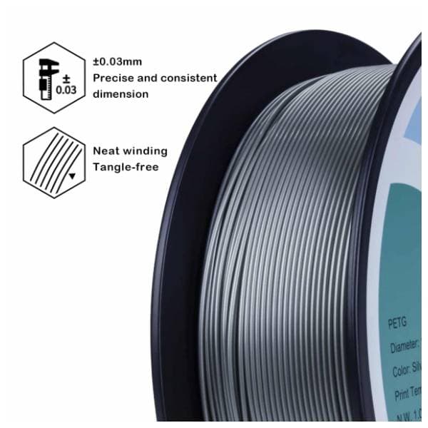 ZIRO PETG 1,75 mm Silver 3D filament 2