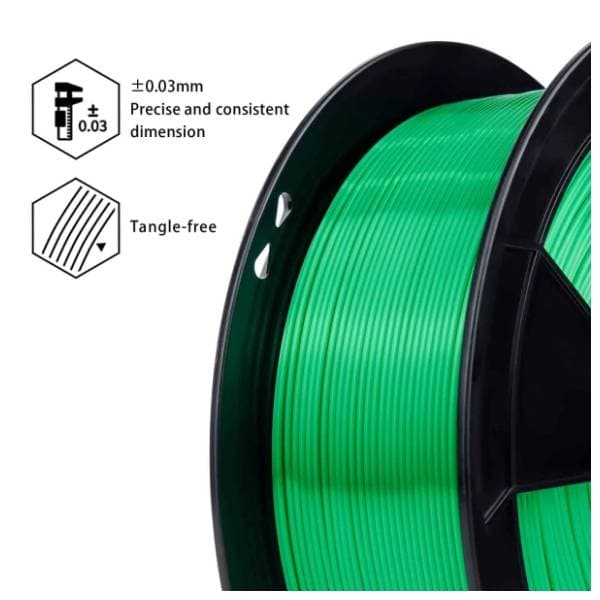 ZIRO Silk PLA 1,75 mm Christmas Green 3D filament 2
