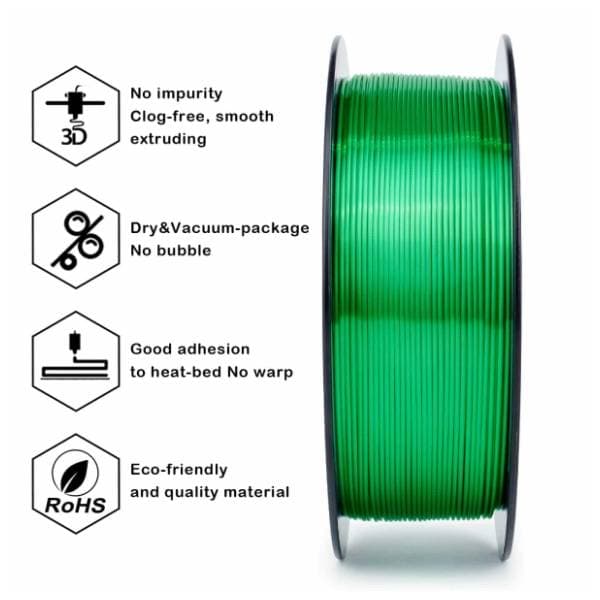 ZIRO Silk PLA 1,75 mm Christmas Green 3D filament 3