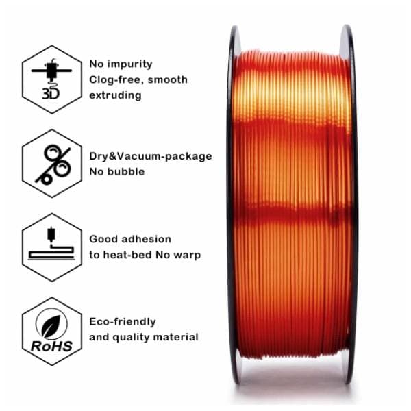ZIRO Silk PLA 1,75 mm Orange 3D filament 3
