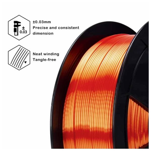 ZIRO Silk PLA 1,75 mm Orange 3D filament 2