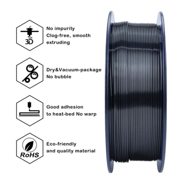 ZIRO Silk PLA 1,75 mm Silver Black 3D filament 2