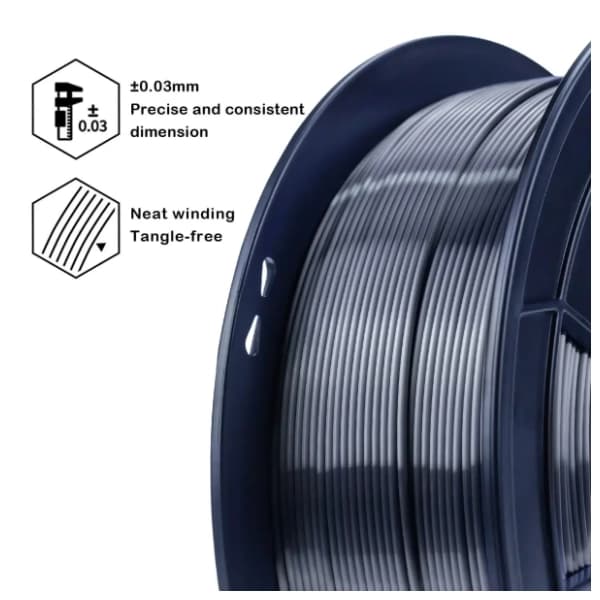 ZIRO Silk PLA 1,75 mm Silver Black 3D filament 3