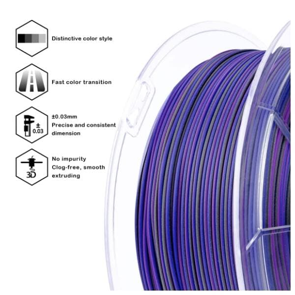 ZIRO Stripes Matte PLA 1,75 mm Indigo Stripes 3D filament 3