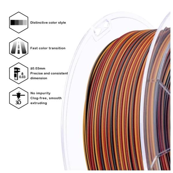 ZIRO Stripes Matte PLA 1,75 mm Lava Stripes 3D filament 3