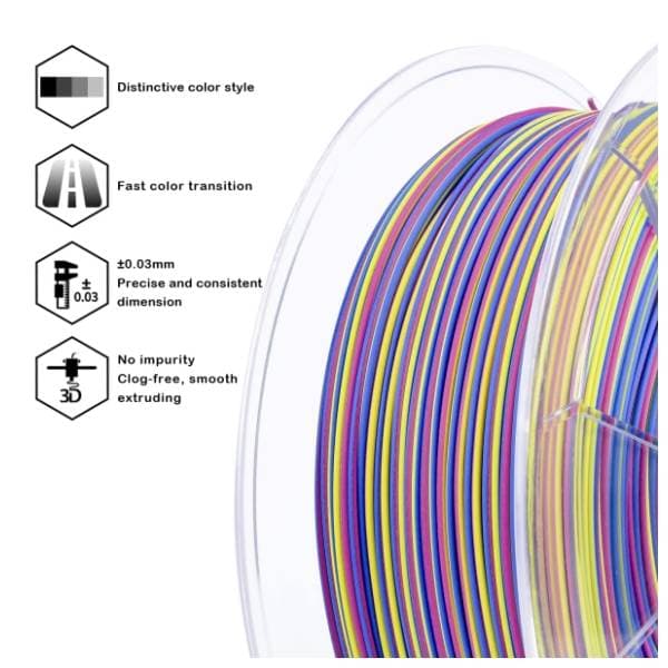 ZIRO Stripes Matte PLA 1,75 mm Spectrum Stripes 3D filament 3