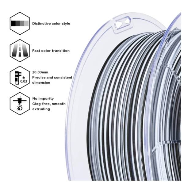 ZIRO Stripes Matte PLA 1,75 mm Zebra Stripes 3D filament 2