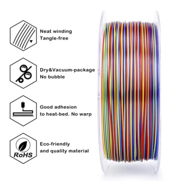 ZIRO Stripes Silk PLA 1,75 mm Firework Stripes 3D filament 3