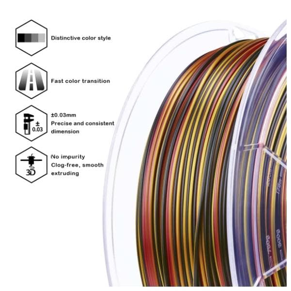 ZIRO Stripes Silk PLA 1,75 mm Gilded Stripes 3D filament 3