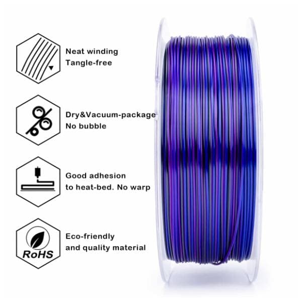 ZIRO Stripes Silk PLA 1,75 mm Nocturne Stripes 3D filament 2
