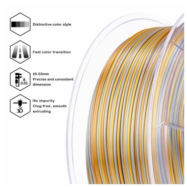 ZIRO Stripes Silk PLA 1,75 mm Sunlight Stripes 3D filament 2