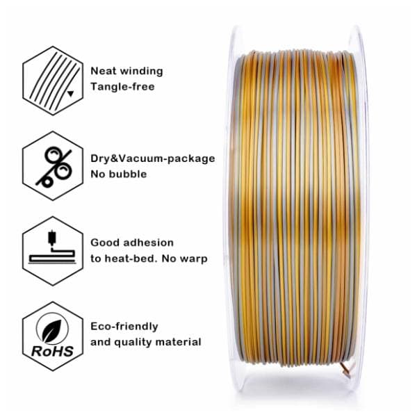 ZIRO Stripes Silk PLA 1,75 mm Sunlight Stripes 3D filament 3