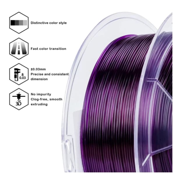 ZIRO TPU 1,75 mm Flex Amethyst 3D filament 2