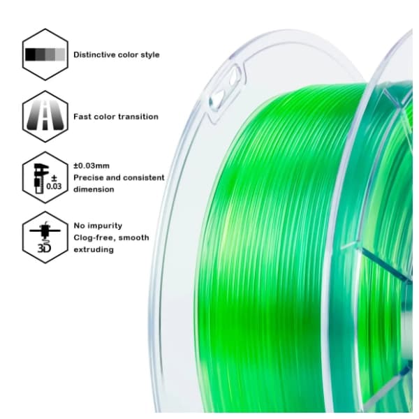 ZIRO TPU 1,75 mm Flex Lime 3D filament 2