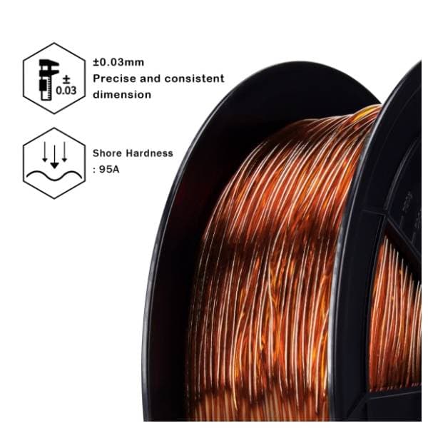 ZIRO TPU 1,75 mm Translucent Caramel 3D filament 2