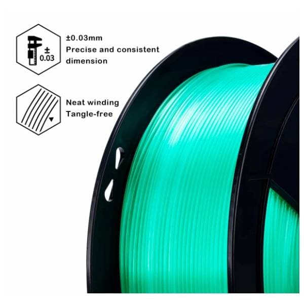 ZIRO Translucent PLA 1,75 mm Cyan 3D filament 2