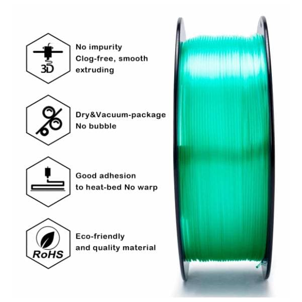 ZIRO Translucent PLA 1,75 mm Cyan 3D filament 3