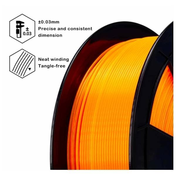 ZIRO Translucent PLA 1,75 mm Fluo Orange 3D filament 2