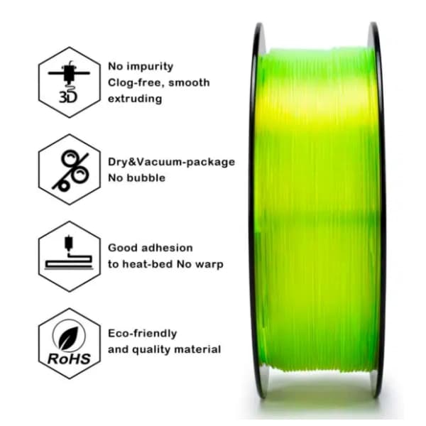ZIRO Translucent PLA 1,75 mm Fluo Yellow 3D filament 3