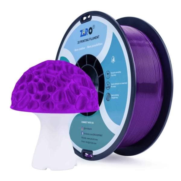 ZIRO Translucent PLA 1,75 mm Transparent Purple 3D filament 0