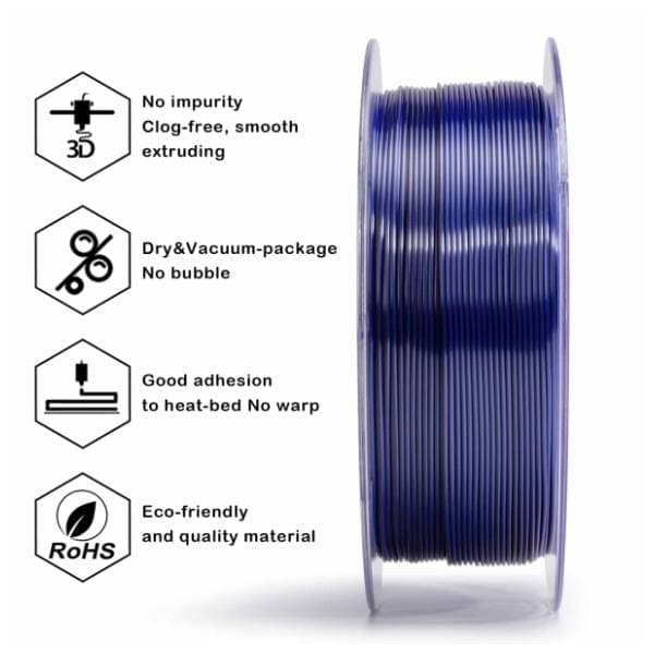 ZIRO Tri-Color Silk PLA 1,75 mm Indigo Satin 3D filament 2