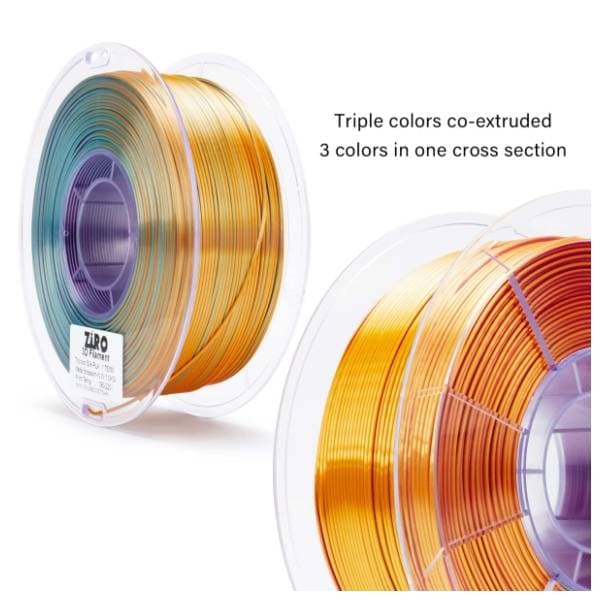 ZIRO Tri-Color Silk PLA 1,75 mm Metal Blossom 3D filament 3