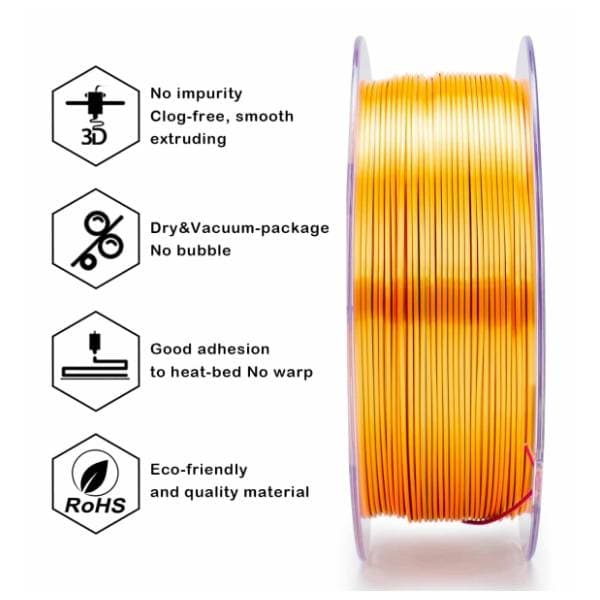 ZIRO Tri-Color Silk PLA 1,75 mm Metal Blossom 3D filament 2