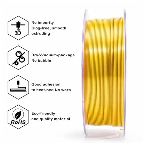ZIRO Tri-Color Silk PLA 1,75 mm Red & Gold 3D filament 1