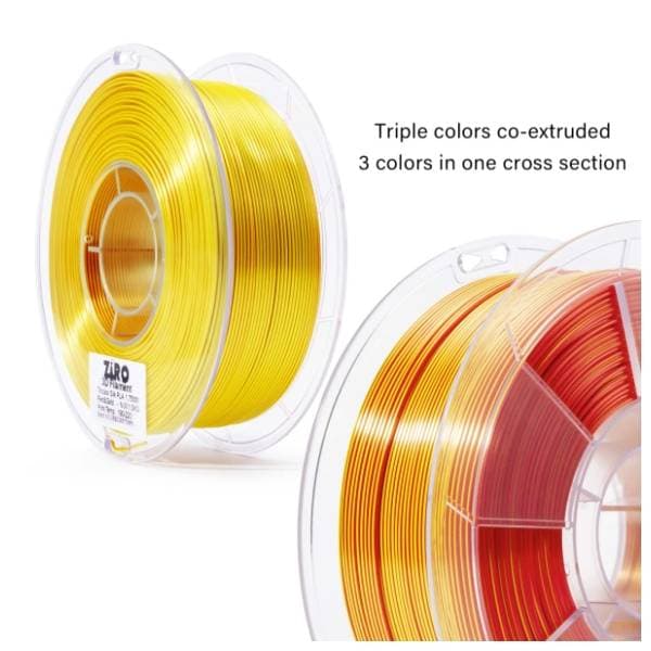 ZIRO Tri-Color Silk PLA 1,75 mm Red & Gold 3D filament 2