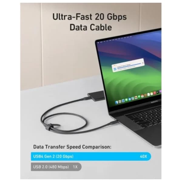 ANKER kabl USB-C (240W/20Gbps) BIO Black 0.9m 2