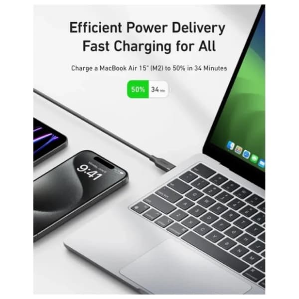 ANKER kabl USB-C (240W/20Gbps) BIO Black 0.9m 3