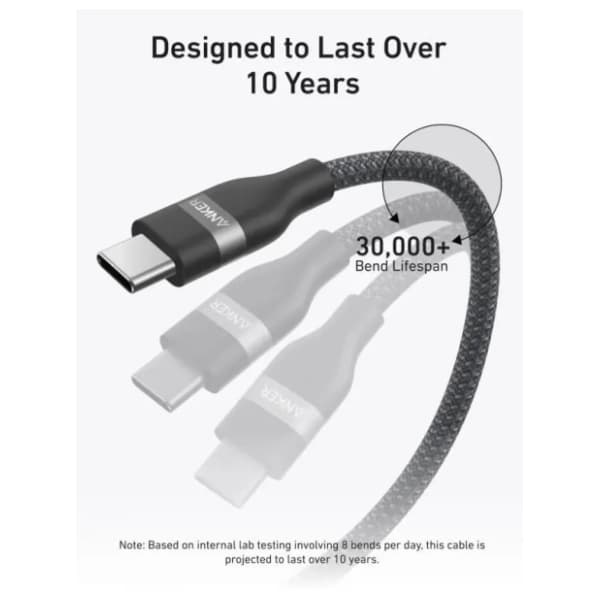 ANKER kabl USB-C A82E2H12 (240W/480Mbps) 1.8m crni 4