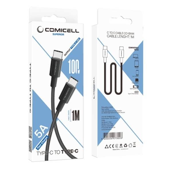 COMICELL kabl USB-C Superior CO-BX44 (Fast 100W 5A) 1m crni 3