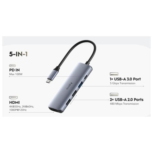 CUDY USB Hub 5-in-1 UH405 2