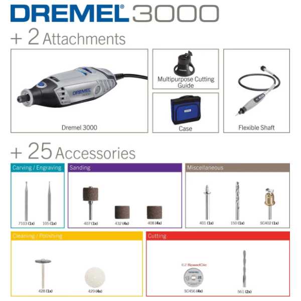 DREMEL 3000-2/25 set mini bruslilica 1