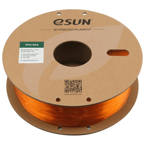 eSUN TPU-95A 1,75 mm Translucent Orange 3D filament 1