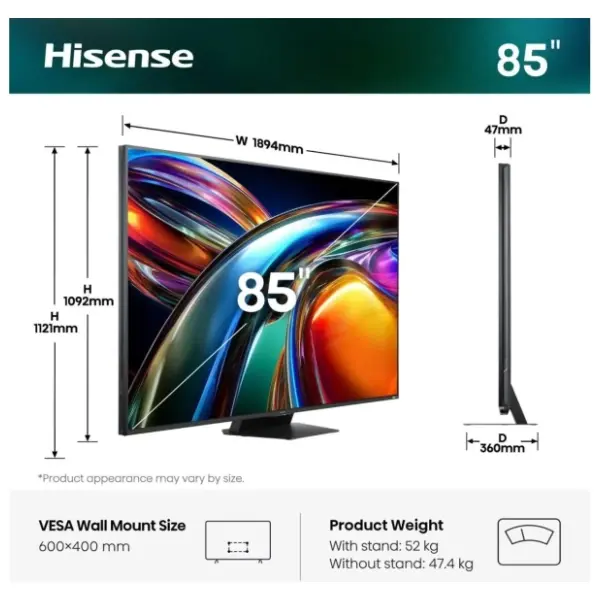 HISENSE RGB-MiniLED televizor 85'' 4K 85UR9S 17