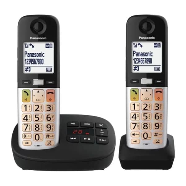 PANASONIC KX-TGU432EXB Duo crni bežični fiksni telefon 1